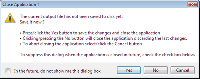 The LFNAlias Close Applicstion Without Saving Dialog