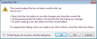 The LFNAlias Create New File Without Saving Dialog