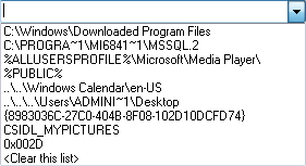 Folder/File Path and Combo Box with drop down list