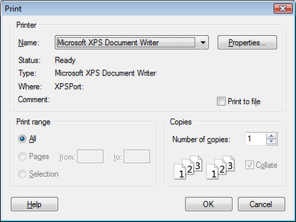 The LFNAlias Print Dialog
