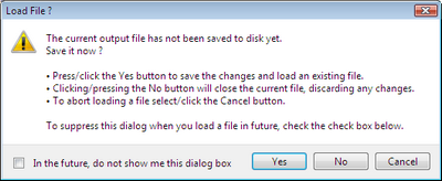 The LFNAlias Load File Without Saving Dialog
