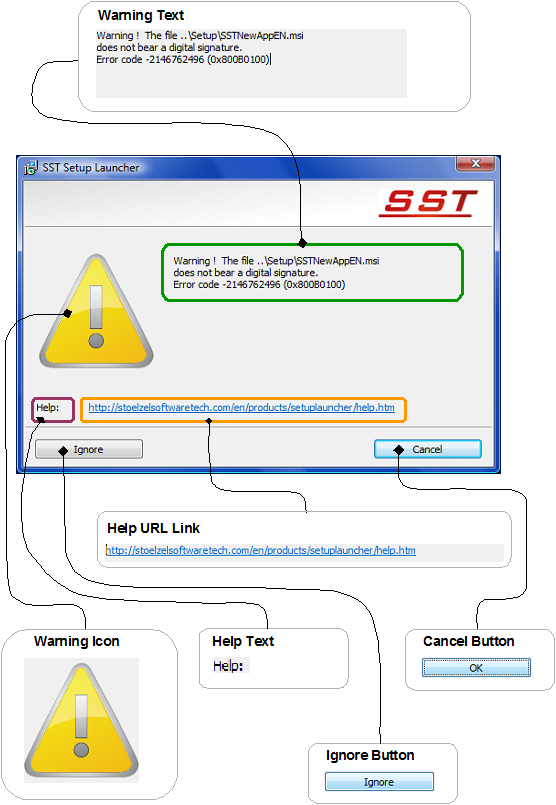 Setup Launcher Warning Dialog