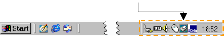 Location of Windows Status Area/System Tray in the Windows Task Bar